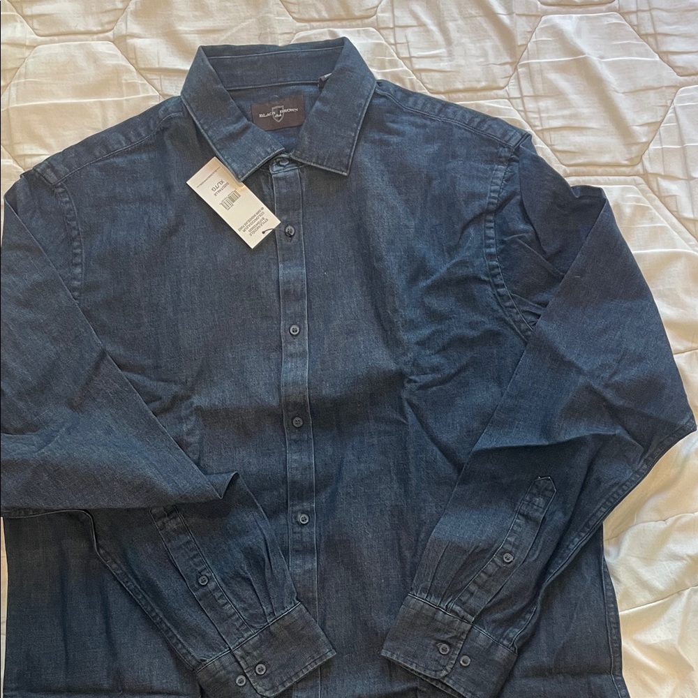 Black Brown 1826 Men's Blue Dress Shirt